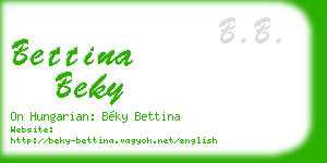 bettina beky business card